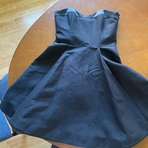 Halston Heritage Black Strapless Dress